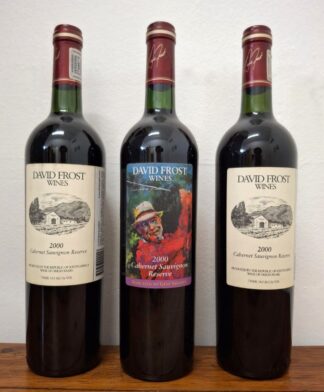 LOT 286 (32799L143) Est R200 to R400 - 3 x 2000 David Frost Wines Cabernet Sauvignon Reserve (750ml each)