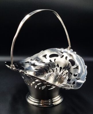 LOT 19 (32945) Est R14000 to R18000 - An Elegant George V Silver Art Nouveau Swing-handle Bride's Basket/Table Flower Basket Centrepiece