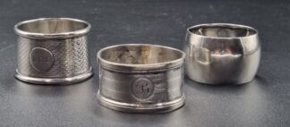 LOT 37 (329544) Est R1000 to R3000 - 3 x Silver Napkin Rings