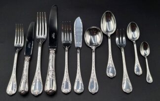 LOT 66 (33100) Est R15000 to R30000 - An Extensive Late 20th Century French Christofle Silverplated Marly pattern Flatware Service for Twelve (132pcs)