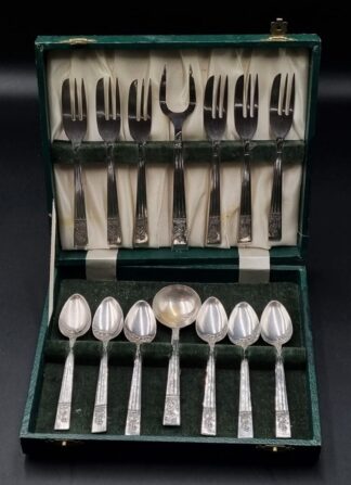 LOT 84 (32954) Est R300 to R600 - A Mid 20th Century English EPNS 14-piece Afternoon Tea Flatware Service for Six