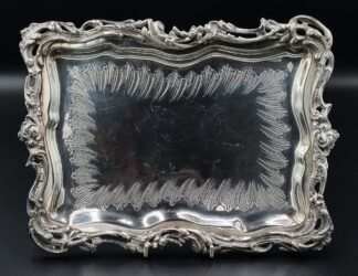 LOT 93 (33046) Est R200 to R400 - A Heavy Victorian Electroplate on Brass Card Tray