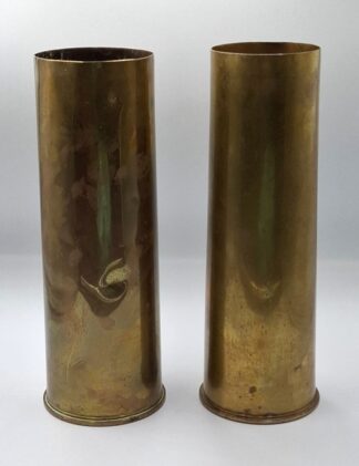 LOT 89 (30097) Est R300 to R600 - A Pair of Vintage WWII-period Cast Brass Cannon Gun Shells
