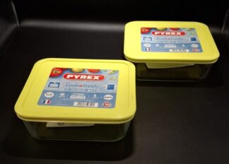 LOT 182 (32974) Est R600 to R1200 - 2 x Modern French Graduated Clear Borosilicate Ovenproof Cook and Fresh Glass Pyrex Containers