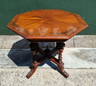 LOT 207 (32985) Est R2000 to R4000 - A Late 19th Century German (Gründerzeit) Neo-Renaissance Revival-style Burr Walnut and Veneer Lamp Table (Lampetisch) of Neat Proportions circa 1870s-1880s