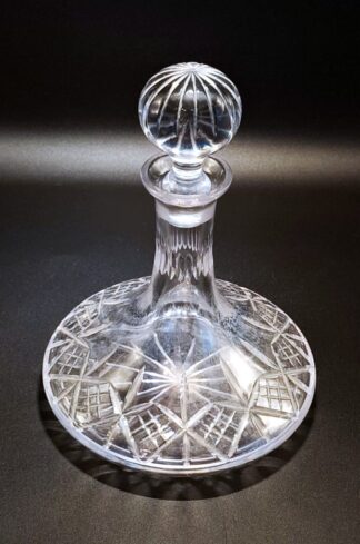 LOT 104 (33163) Est R500 to R1500 - A Heavy Continental Crystal Ship's Decanter with Globular Stopper