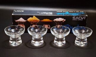LOT 100 (33119) Est R200 to R400 - 4 x Vintage SACUT Glassware Singles footed Singles Sweet/Nut/Condiment Dishes