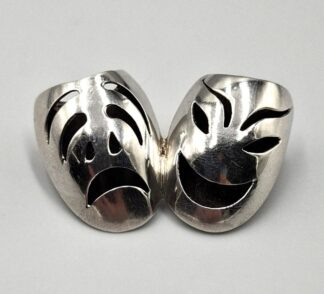 LOT 294 (329867) Est R300 to R600 - A Ladies Vintage Mexican Sterling Silver Theatrical Mask Brooch