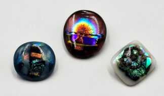 LOT 291 (329864) Est R600 to R1200 - 3 x Graduated Mid 20th Century Ladies Dichroic Glass Cabochon Pendants, designed by Maia Holm (German born 1941 - )