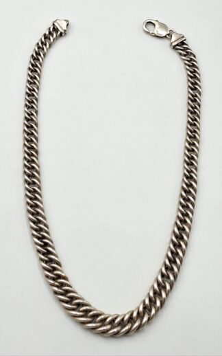 LOT 244 (331641) Est R1000 to R3000 - A Ladies Sterling Silver Graduated Curb-link Choker Neck Chain