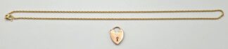 LOT 257 (33174) Est R2500 to R5000 - A Ladies 9ct Yellow Gold Fine-link Rope-twist Neck Chain with Padlock Clasp Pendant