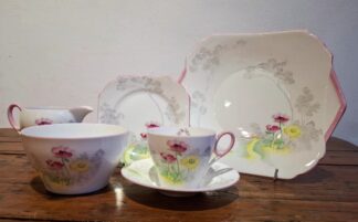 LOT 140 (331) Est R1000 to R3000 - 8 x Pre WWII Period Shelley Fine Bone China (Ideal China) Tea Set circa 1930s