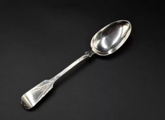 LOT 12 (3295137) Est R1000 to R3000 - An Unusual Mid-Victorian Silver Fiddle pattern Table Spoon (Matches previous lot)
