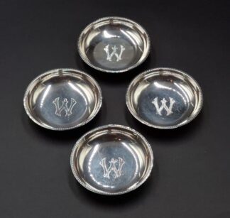 LOT 40 (32974) Est R3500 to R7000 - 4 x  Post-war Union of SA period Sterling Silver Butter Coasters/Open Salts