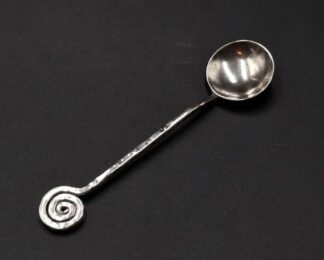 LOT 51 (33145) Est R1000 to R3000 - An Important and Rare Mid 20th Century  Hand Wrought SA Sterling Silver Condiment/Salt Spoon Spoon, designed by  Kurt Jobst (Swiss born 1905-1971)
